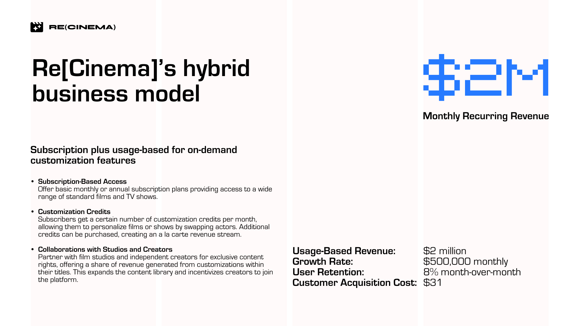 Pitch deck business model slide