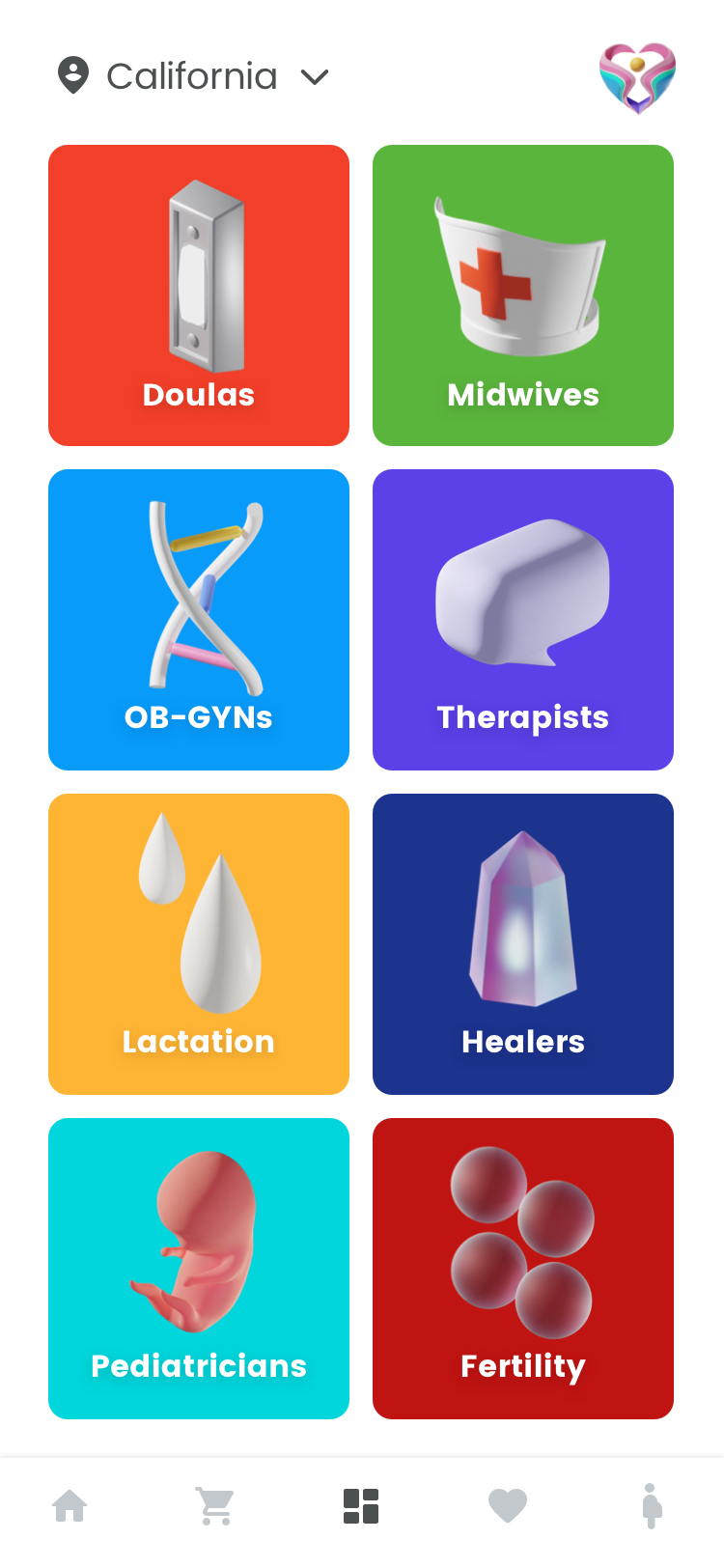 Modular app design with quadrants