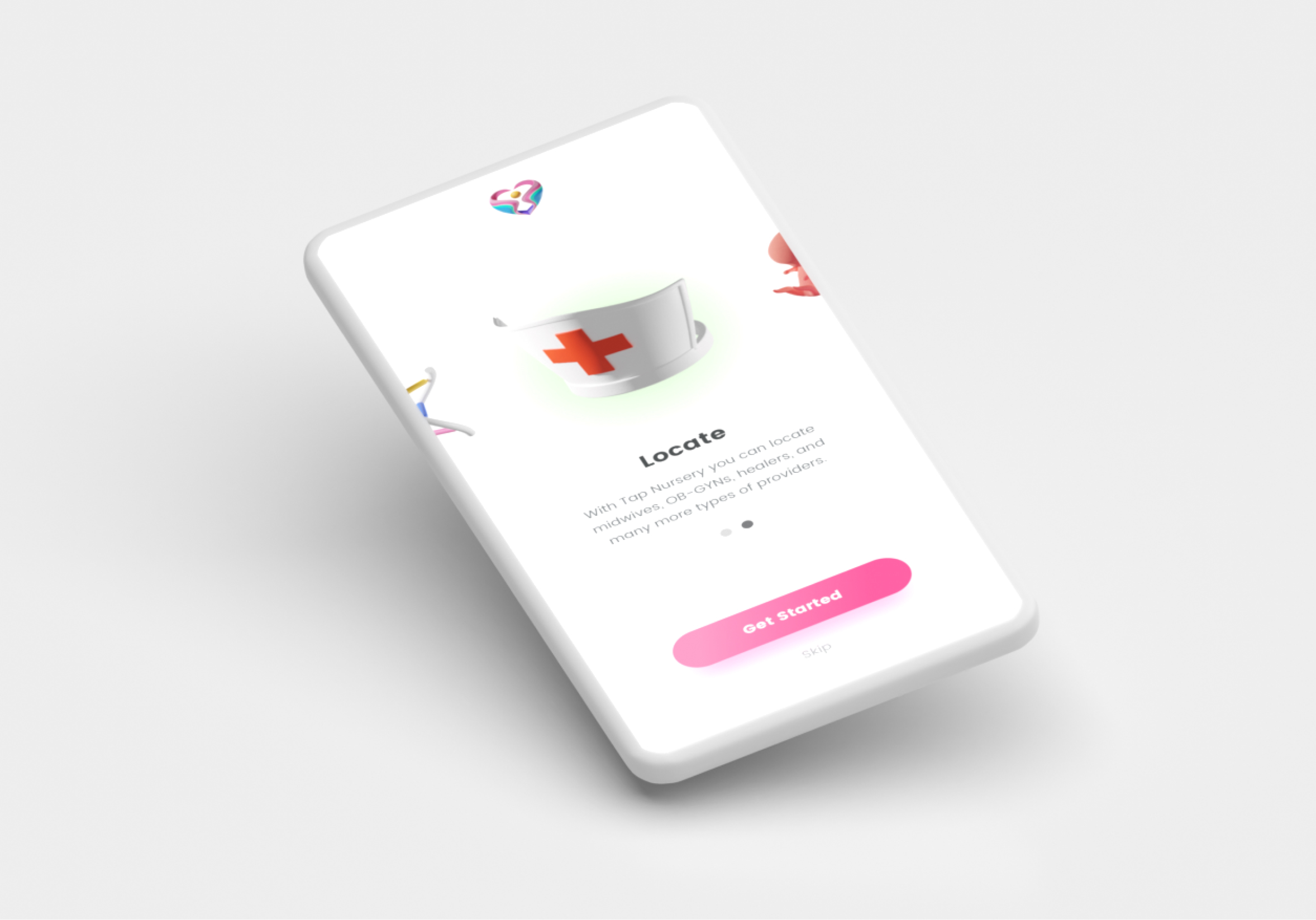Onboarding screens for health-focused mobile experience