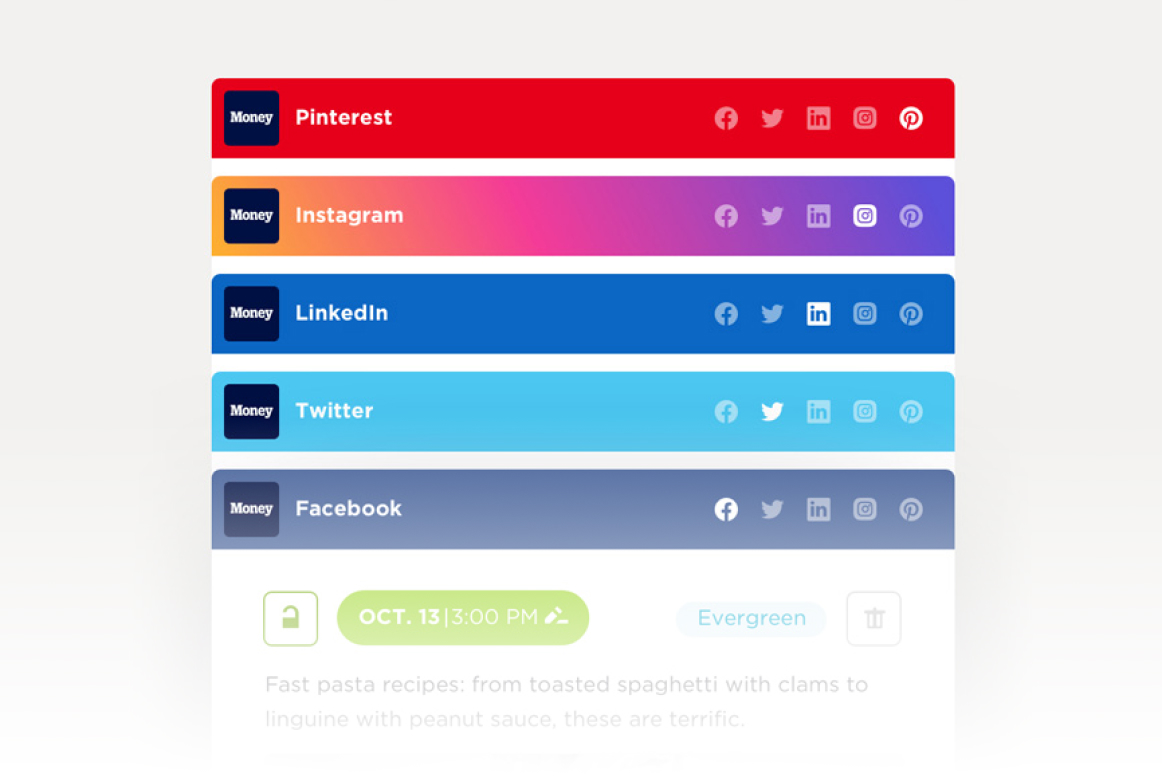 Social media app headers